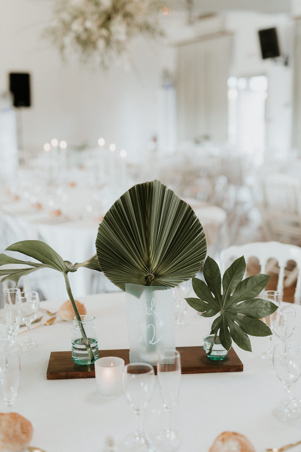 centre de table feuillage naturel exotique decoration mariage nantes