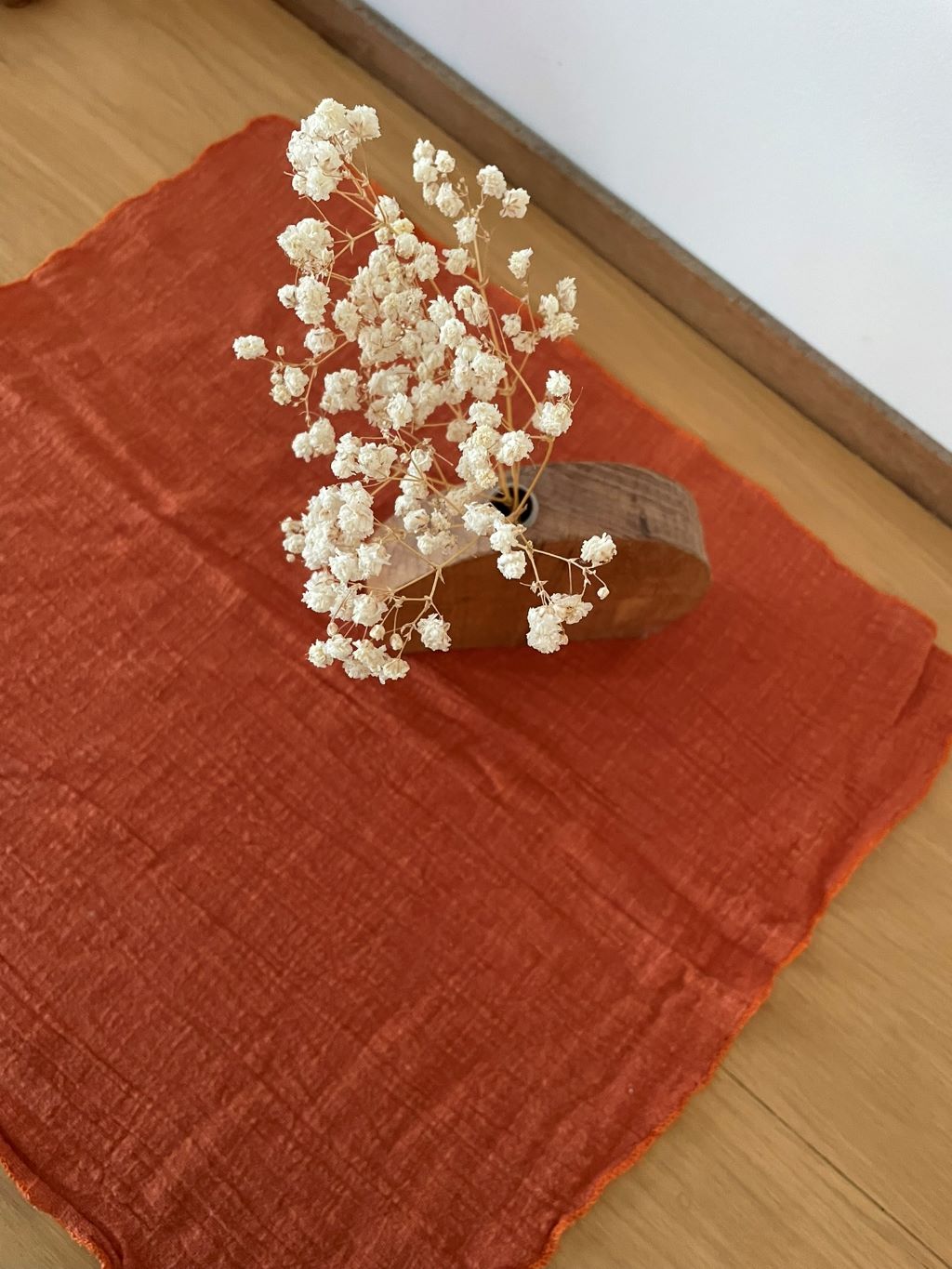 Location serviette de table gaze de coton terracotta mariage anniversaire bapteme Nantes