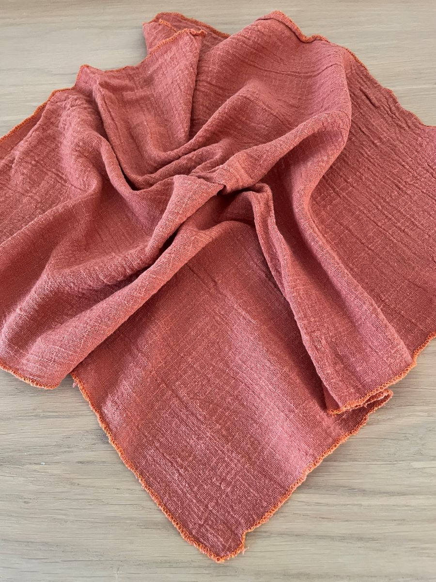 Location serviette de table gaze de coton terracotta mariage anniversaire bapteme Nantes