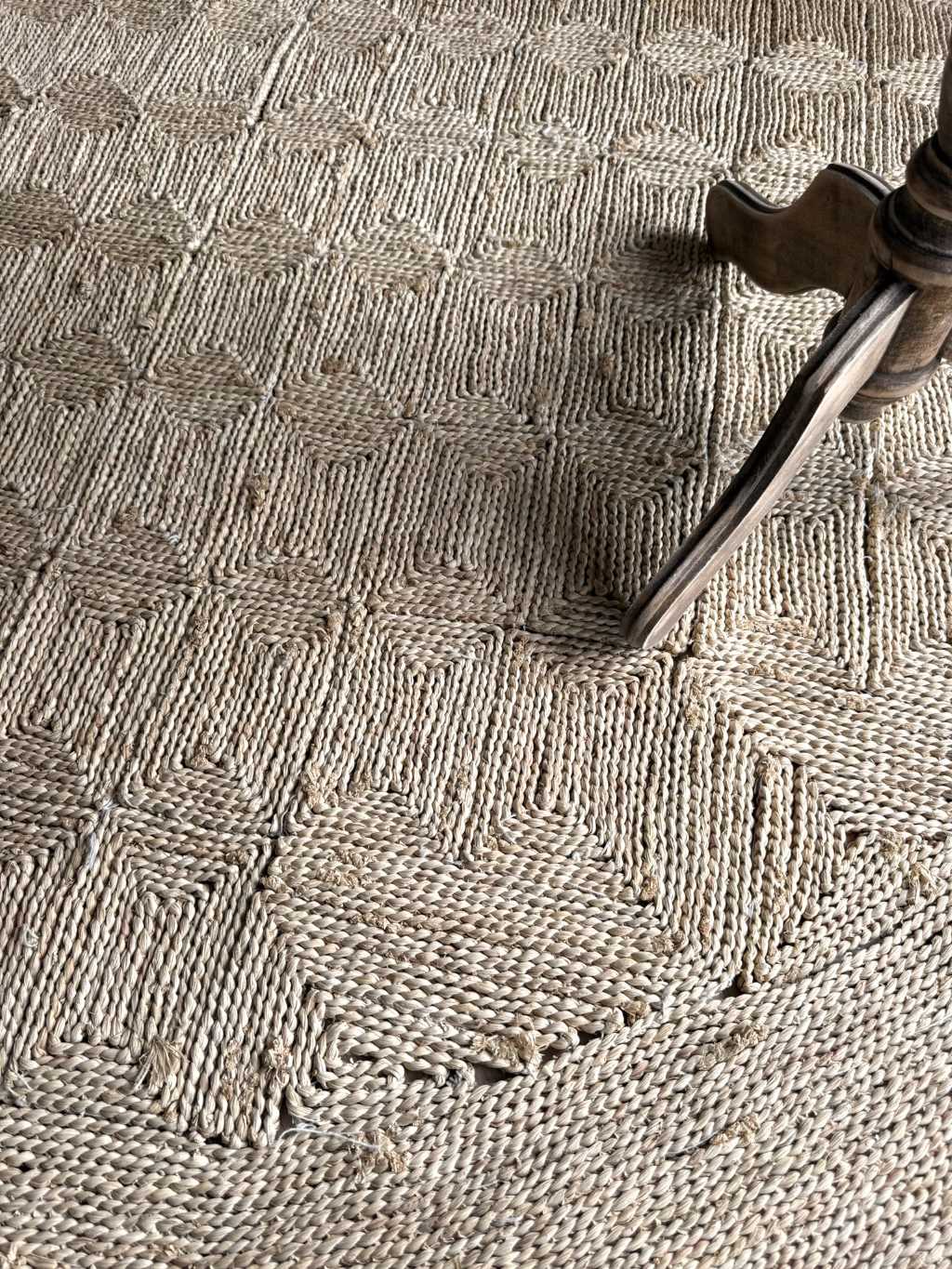 Location tapis rond jute vintage mariage Nantes Loire atlantique