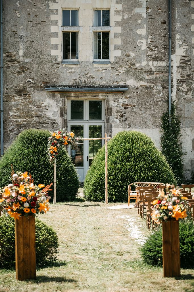 Colonne bois location mariage Nantes Pays de la Loire