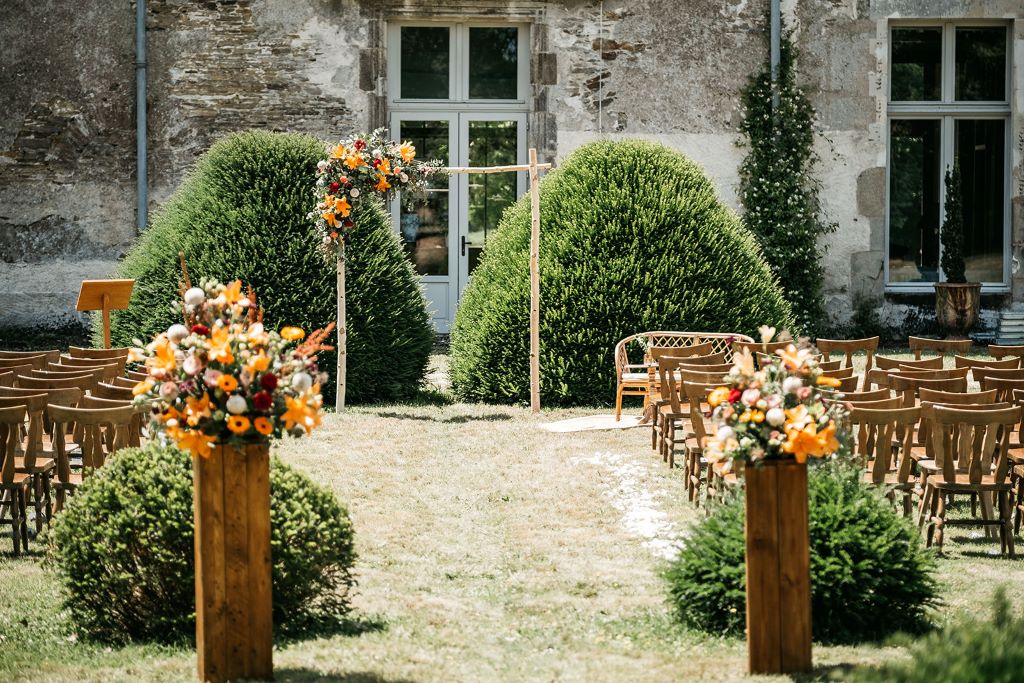Colonne bois location mariage Nantes Pays de la Loire