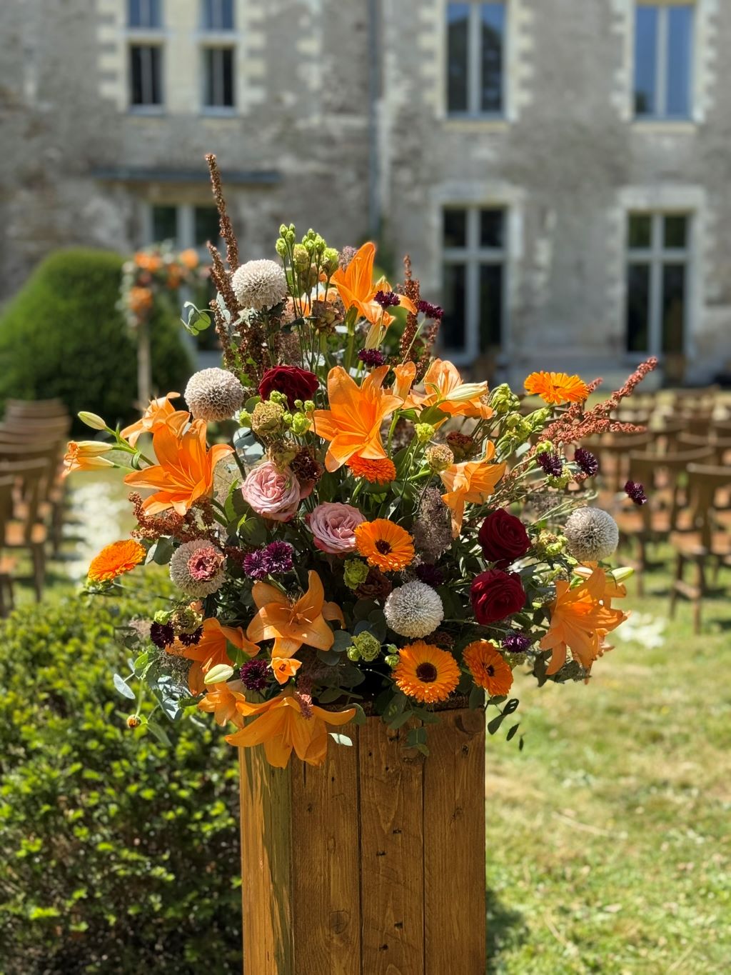 Colonne bois location mariage Nantes Pays de la Loire