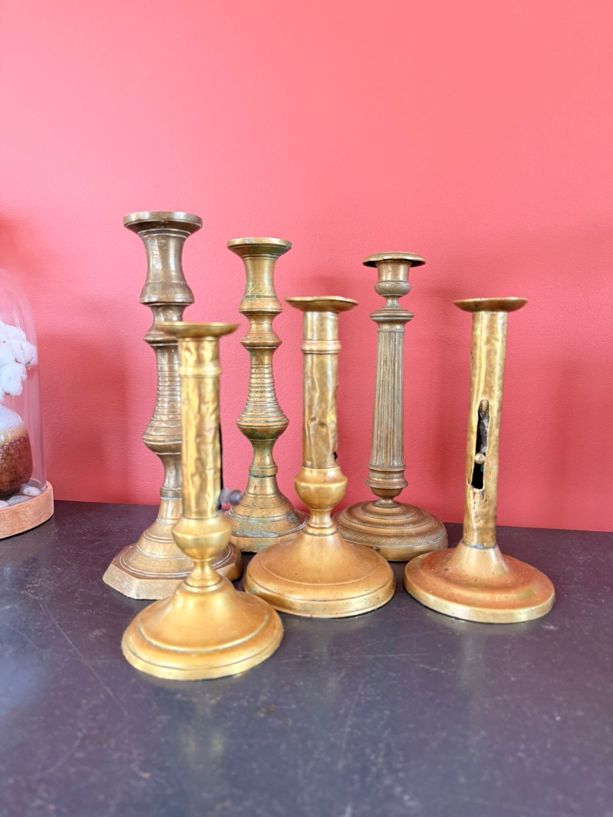 Bougeoirs vintage en laiton location mariage loire atlantique